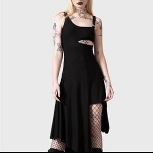 Killstar Black Asymmetrical Dress